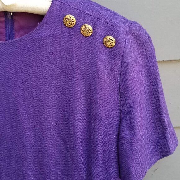 Purple Yves Cossette Mode Depeche Dress size 16 (check measurements) - Picture 7 of 11